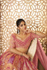 Graceful Pink Embroidered Net Lehenga Choli with Zari, Sequins & Contrasting Dupatta Border - Mangaldeep NX