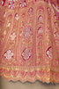 Graceful Pink Embroidered Net Lehenga Choli with Zari, Sequins & Contrasting Dupatta Border - Mangaldeep NX