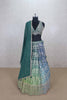 Green and Blue Silk Lehenga Choli with Mirror and Thread Embroidery - Mangaldeep NX