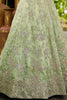 Green Embroidered Silk Lehenga Choli with Sequin and Mirror Work Dupatta - Mangaldeep NX