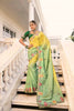 Green & Yellow Silk Saree with Embroidered Border Work - Mangaldeep NX