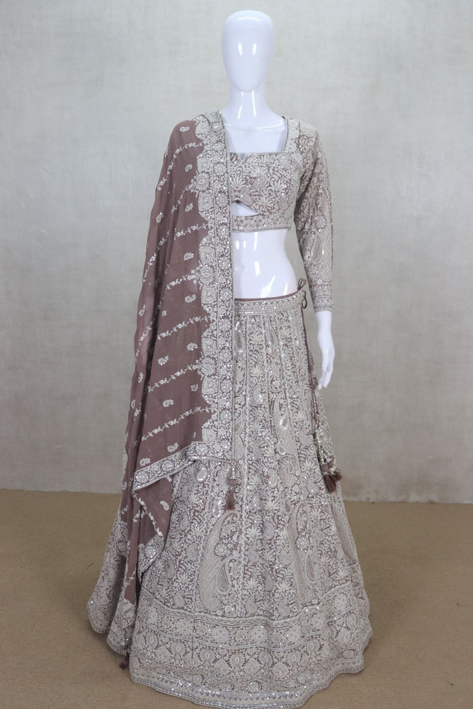 Heavy Embroidered Wedding Lehenga with Mirror Work - Mangaldeep NX