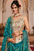 Ivory Embroidered Bridal Lehenga Choli with Sequin Work and Teal Dupatta - Mangaldeep NX