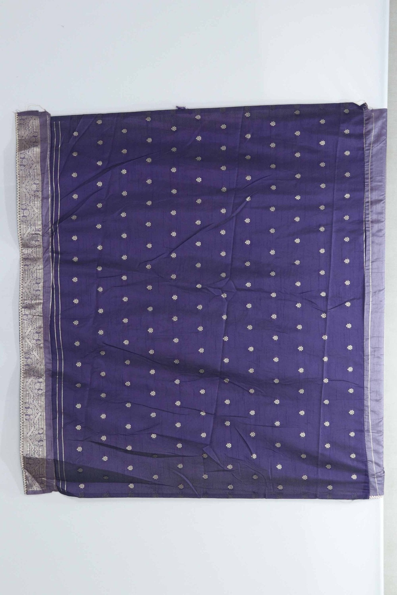 Lavender Banarasi Silk Saree with Silver Zari Embroidery and Temple Design Pallu - Mangaldeep NX