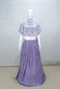 Lavender Cape Style Embroidered Lehenga Set with Net Dupatta - Mangaldeep NX
