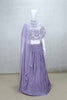 Lavender Cape Style Embroidered Lehenga Set with Net Dupatta - Mangaldeep NX