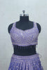Lavender Embroidered Silk Lehenga Choli with Dupatta - Mangaldeep NX