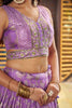 Lavender Embroidered Silk Lehenga Choli with Foil Work and Net Dupatta - Mangaldeep NX