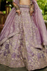 Lavender Embroidered Silk Lehenga Choli with Sequin and Mirror Work Dupatta - Mangaldeep NX