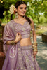 Lavender Embroidered Silk Lehenga Choli with Sequin and Mirror Work Dupatta - Mangaldeep NX