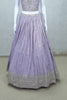 Lavender Mirror Embroidered Lehenga Choli with V - Neck Blouse and Gota Patti Dupatta - Mangaldeep NX