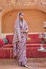 Lavender Silk Saree with Floral Print and Zari Border - Mangaldeep NX