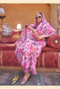 Light Pink Silk Saree with Floral Print and Zari Border - Mangaldeep NX
