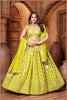 Lime Green Silk Bridal Lehenga Choli with Zari and Sequin Embroidery - Mangaldeep NX