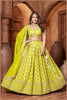 Lime Green Silk Bridal Lehenga Choli with Zari and Sequin Embroidery - Mangaldeep NX