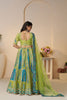 Lime Green & Teal Blue Embroidered Lehenga Choli with Dupatta - Mangaldeep NX