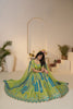 Lime Green & Teal Blue Embroidered Lehenga Choli with Dupatta - Mangaldeep NX