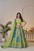 Lime Green & Teal Blue Embroidered Lehenga Choli with Dupatta - Mangaldeep NX