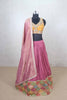 Magenta Lehenga with Mustard Embroidered Blouse and Dupatta - Mangaldeep NX