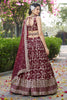 Maroon Embroidered Silk Lehenga Choli with Sequin Work and Net Dupatta - Mangaldeep NX