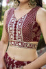 Maroon Embroidered Silk Lehenga Choli with Sequin Work and Net Dupatta - Mangaldeep NX