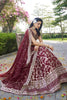 Maroon Embroidered Silk Lehenga Choli with Sequin Work and Net Dupatta - Mangaldeep NX