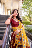 Maroon Tussar Silk Lehenga Choli with Digital Print Work for Festive Occasions - Mangaldeep NX