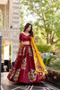 Maroon Tussar Silk Lehenga Choli with Digital Print Work for Festive Occasions - Mangaldeep NX