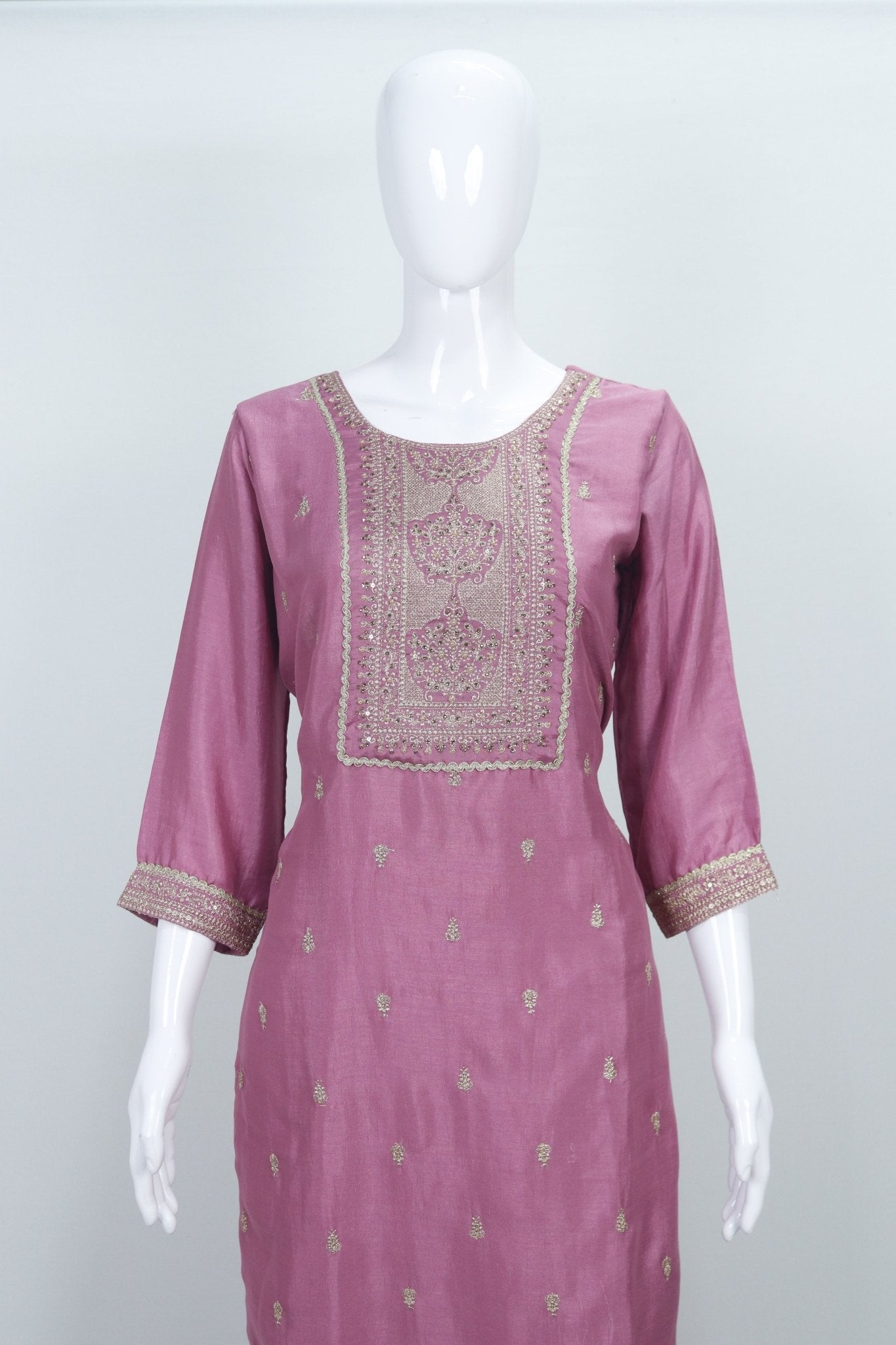 Mauve Embroidered Salwar Suit Set for Women Traditional Kurta with Dupatta Festive Ethnic Wear - Mangaldeep NX