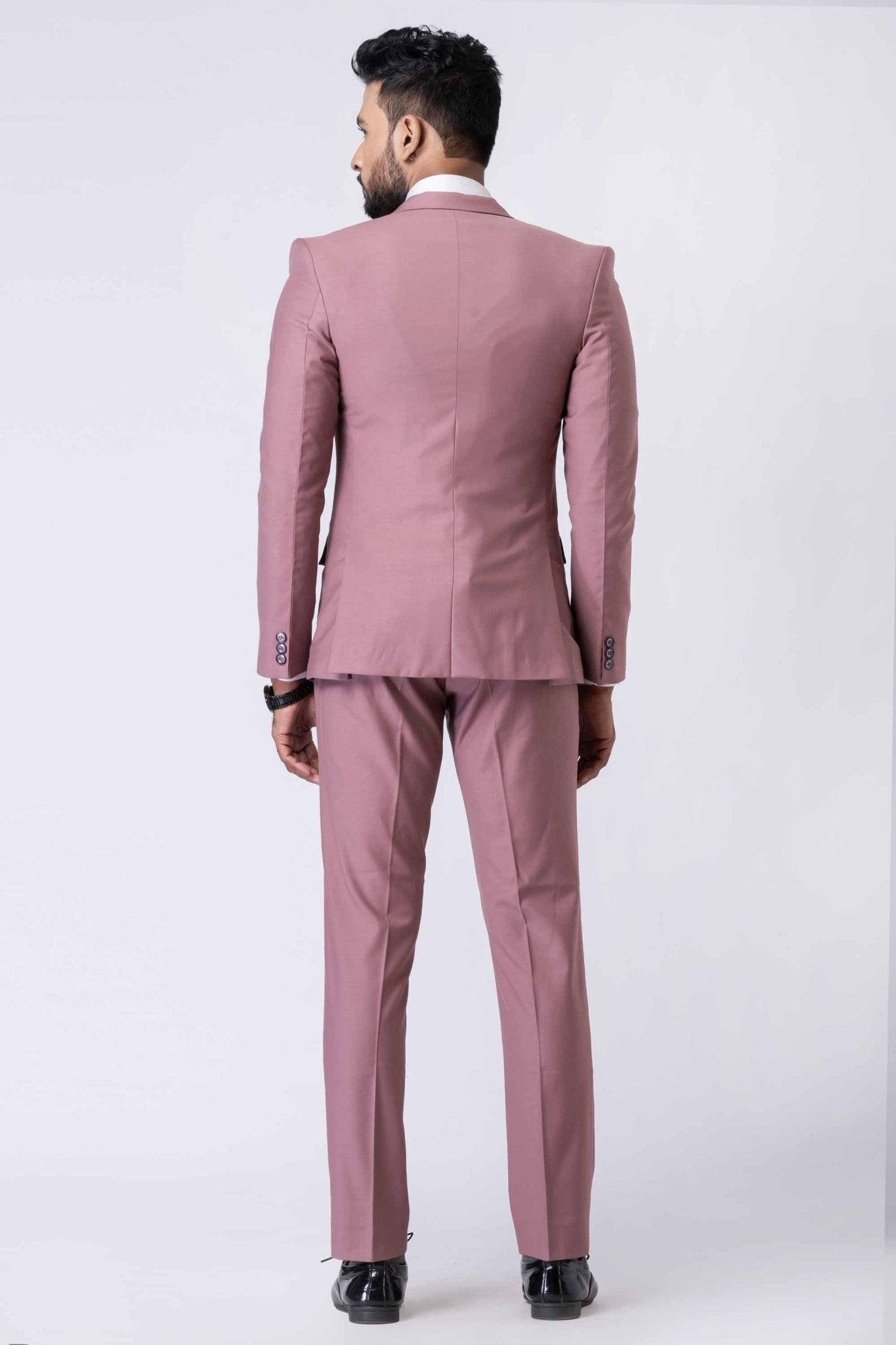 Men's Dusty Pink 3 - Piece Slim Fit Wedding & Party Suit Set - Mangaldeep NX