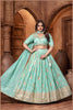 Mint Green Embroidered Silk Lehenga Choli with Dupatta - Mangaldeep NX