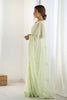Mint Green Georgette Saree with Sequin Embellishments and Designer Blouse - Mangaldeep NX