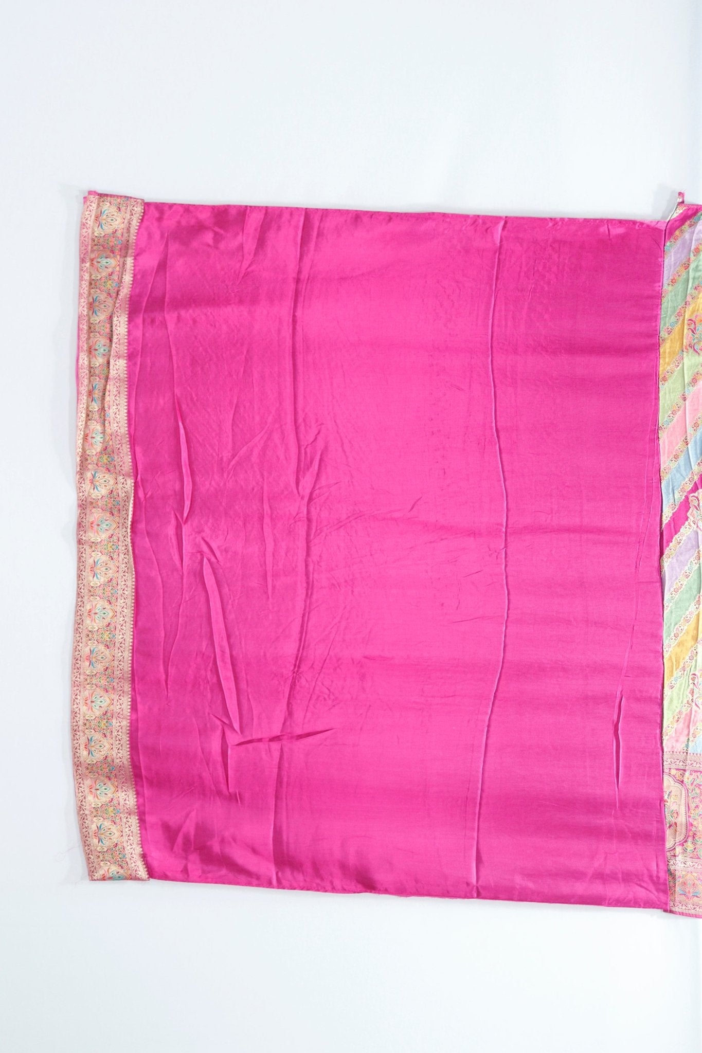 Multicolor Banarasi Silk Saree with Pink Zari Woven – Festive & Wedding Wear - Mangaldeep NX