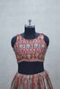 Multicolor Patola Print Lehenga Choli with Red Mirror Work Dupatta and Thread Embroidery - Mangaldeep NX
