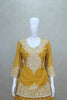 Mustard Yellow Embroidered Georgette Lehenga Choli Set with Dupatta - Mangaldeep NX