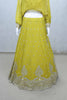 Mustard Yellow Embroidered Lehenga Choli with Mirror Work and Tree Motif Zari Border - Mangaldeep NX