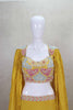 Mustard Yellow Lehenga Choli with Multicolor Embroidered Blouse - Mangaldeep NX