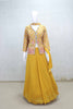 Mustard Yellow Lehenga with Mirror Work Floral Jacket and Dupatta - Mangaldeep NX