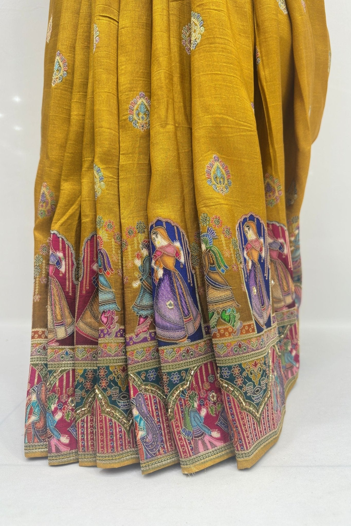 Mustard Yellow Patola Saree with Traditional Wedding Motif - Mangaldeep NX