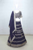 Navy Blue Bandhani Print Embroidered Lehenga Choli with Mirror Work and Gota Patti Dupatta - Mangaldeep NX