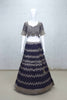 Navy Blue Bandhani Print Embroidered Lehenga Choli with Mirror Work and Gota Patti Dupatta - Mangaldeep NX