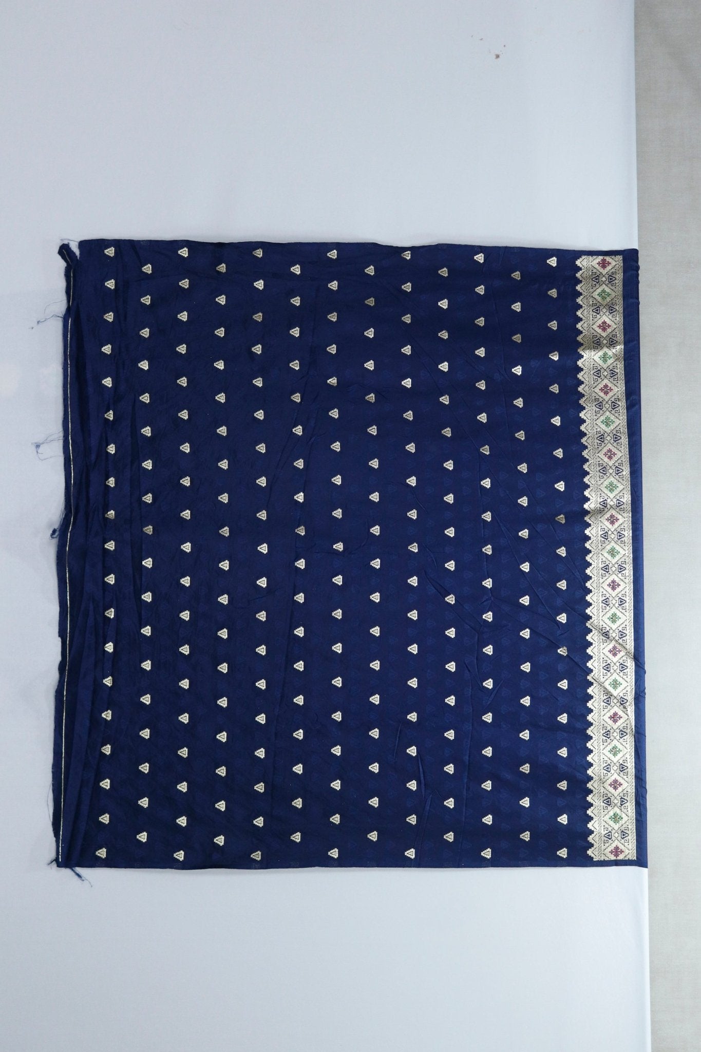 Navy Blue Patola Saree with Multicolor Traditional Weaving & Zari Border – Gujarati Silk Saree for Festive & Wedding Wear - Mangaldeep NX