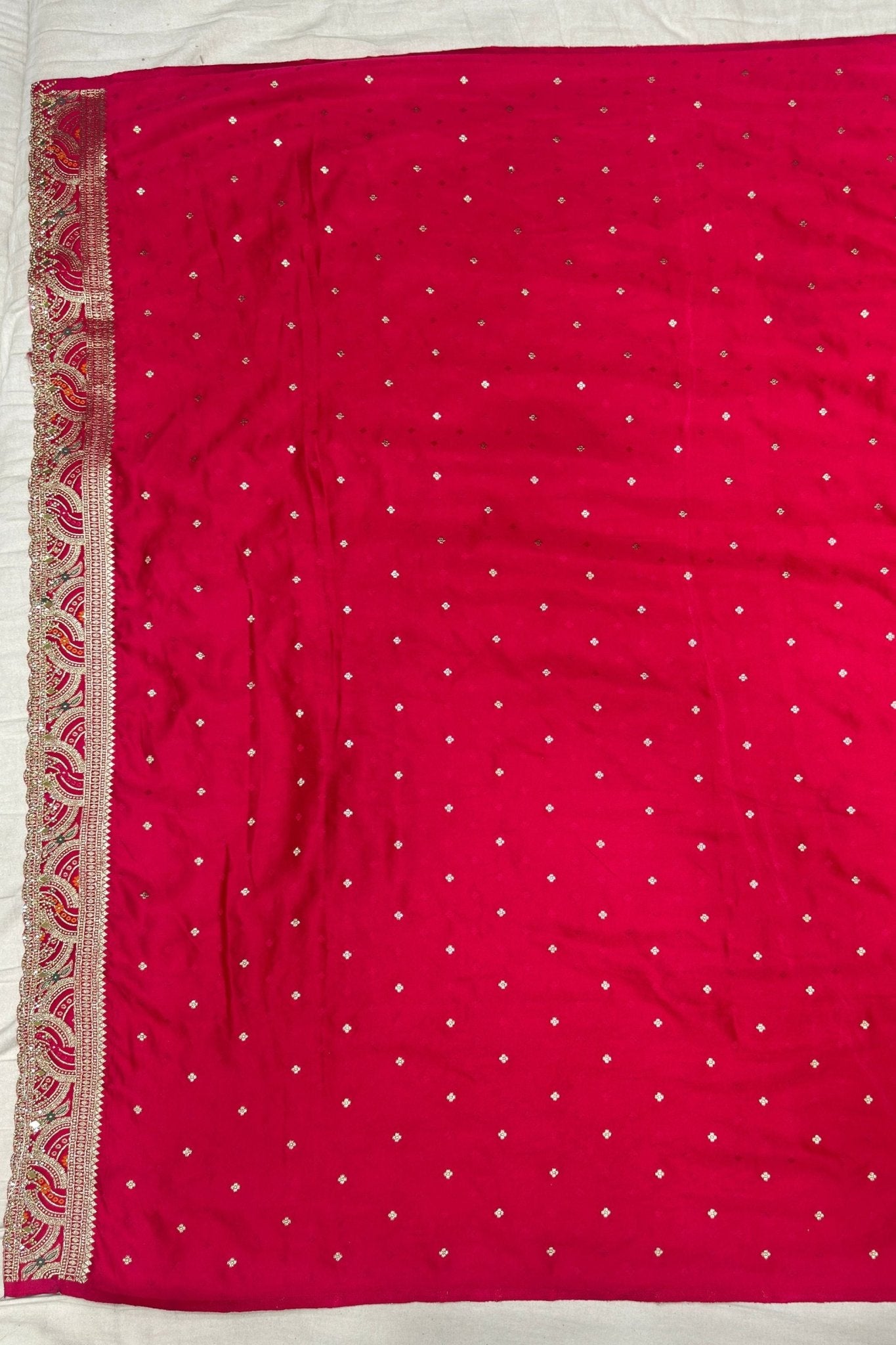 Navy Blue Silk Saree with Red Zari Border - Mangaldeep NX