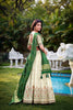 Off - White Geometric Floral Embroidered Lehenga Choli Set with Green Bandhej Dupatta - Mangaldeep NX