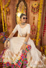 Off - White Mirror Work Navratri Lehenga Choli Set with Multicolor Embroidered Border - Mangaldeep NX