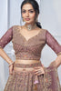 Onion Pink Embroidered Net Lehenga Choli with Sequins, Zari Work & Dupatta - Mangaldeep NX