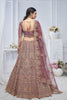 Onion Pink Embroidered Net Lehenga Choli with Sequins, Zari Work & Dupatta - Mangaldeep NX
