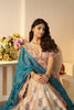 Pastel Blue Multi - Panel Embroidered Lehenga Choli with Aqua Dupatta - Mangaldeep NX