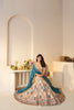 Pastel Blue Multi - Panel Embroidered Lehenga Choli with Aqua Dupatta - Mangaldeep NX