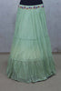 Pastel Green Lehenga with Colorful Embroidered Yellow Blouse - Mangaldeep NX